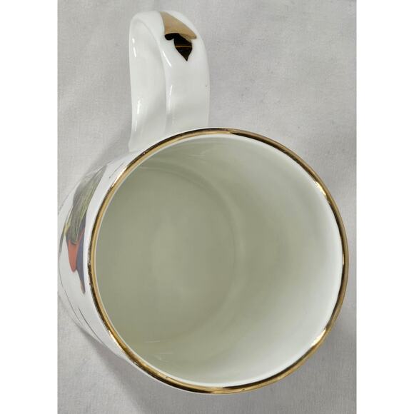 STAFFORDSHIRE SCARLET-COLLARED PARAKEET MUG - VIBRANT & ELEGANT! - Picture 5 of 6